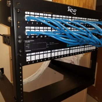 Back end of office network wiring